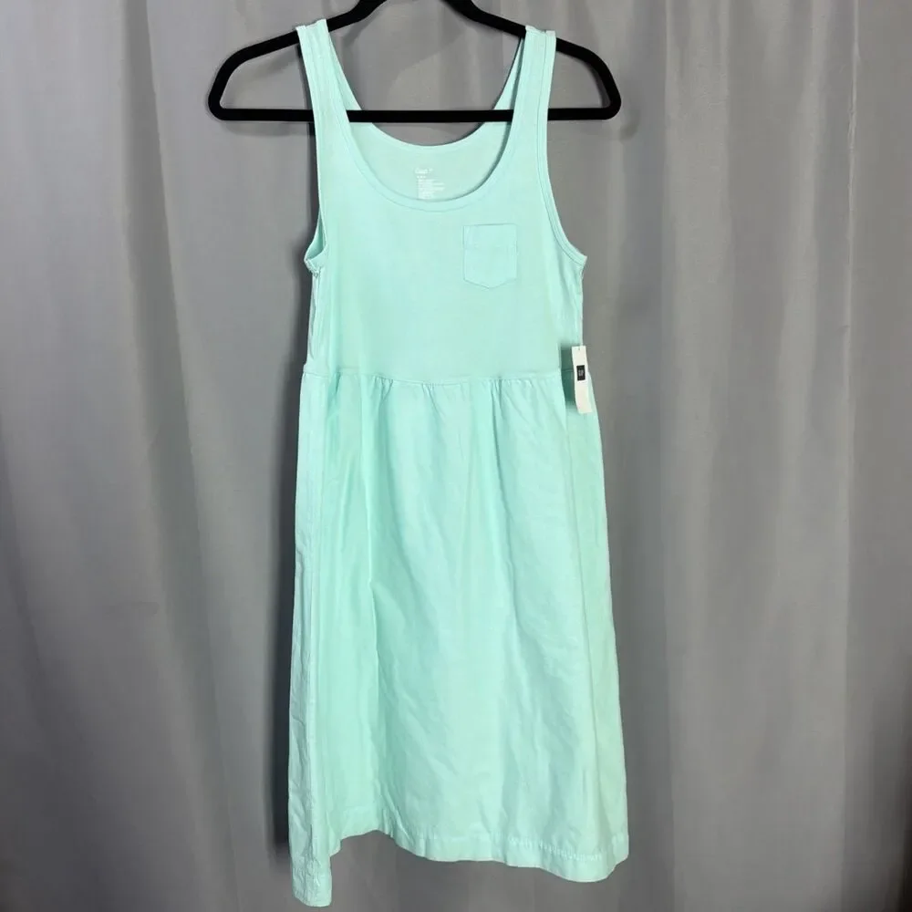 Gap Blue Big Girl Dress Size Medium Sleeveless Pullover Cotton Lined